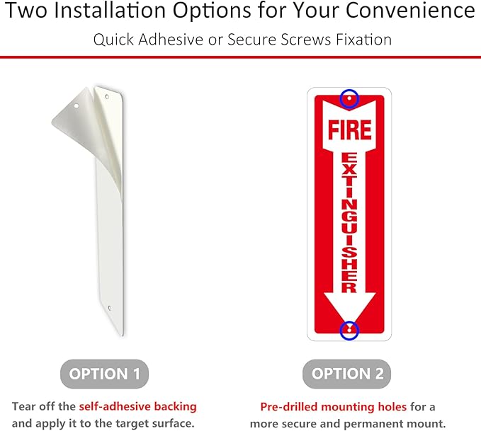 (12 Pack) Self-adhesive Fire Extinguisher Sign, 12" x 4" Durable Plastic Fire Extinguisher Sticker for Business and Home Use, Indoor, Outdoor, 20 Mil Thick PVC Safety Signs, Weather-resistant, No Fade, Easy to Install