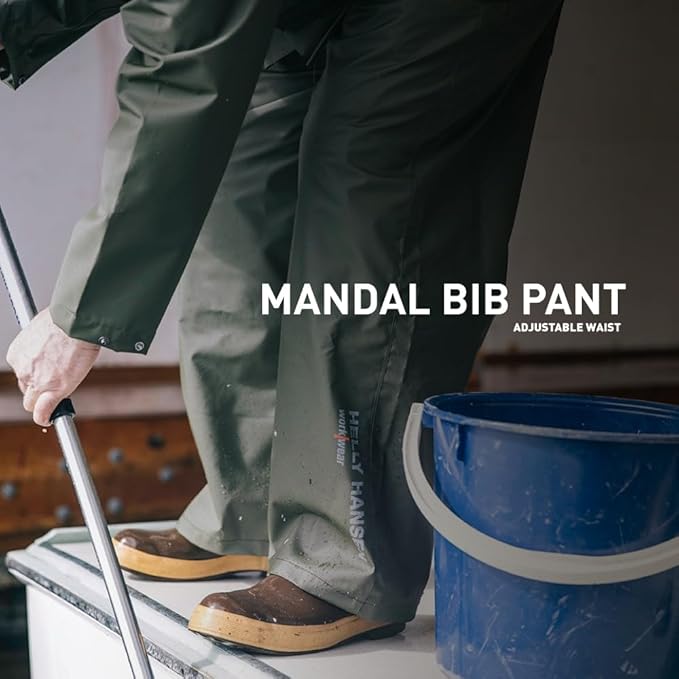 Helly Hansen Mandal Waterproof Bib Overalls - Waterproof Fishing Pants for Men - Heavy Duty Rain Gear - Zip Work Overalls