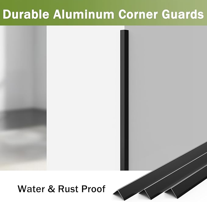 Aluminum Corner Guards L Molding Corner Guards with 90° Angle 35 X 1.6inch Stick Metal Corner Protector Molding for Wall Table Door Frame Protection and Decoration (3 Pack)