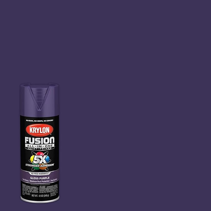 Krylon Fusion All-In-One Adhesive Spray Paint for Indoor/Outdoor Use, 12 oz, Purple