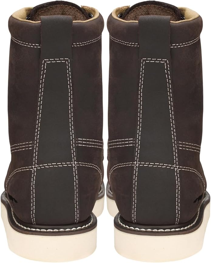 Golden Fox 8" Men's Moc Toe Wedge Comfortable Leather Work Boots, Goodyear Welt Construction, Industrial, Ironworker