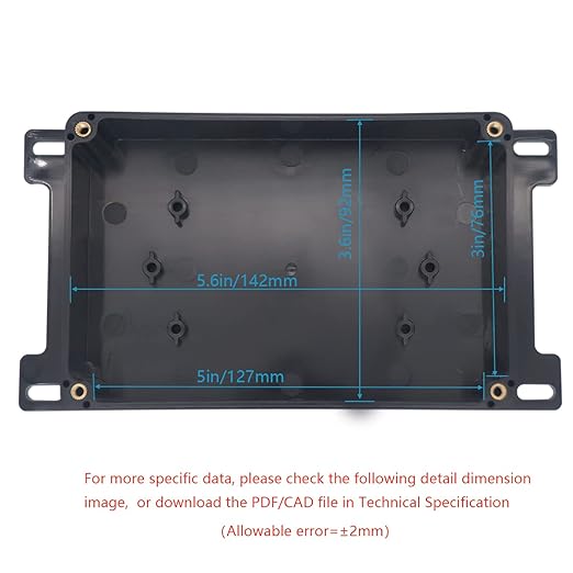 Zulkit Junction Box ABS Plastic Dustproof Waterproof IP65 Universal Electrical Boxes Project Enclosure with Fixed Ear Black 5.91 x 3.94 x 1.73 Inch (150 x 100 x 44 mm)(Pack of 2)