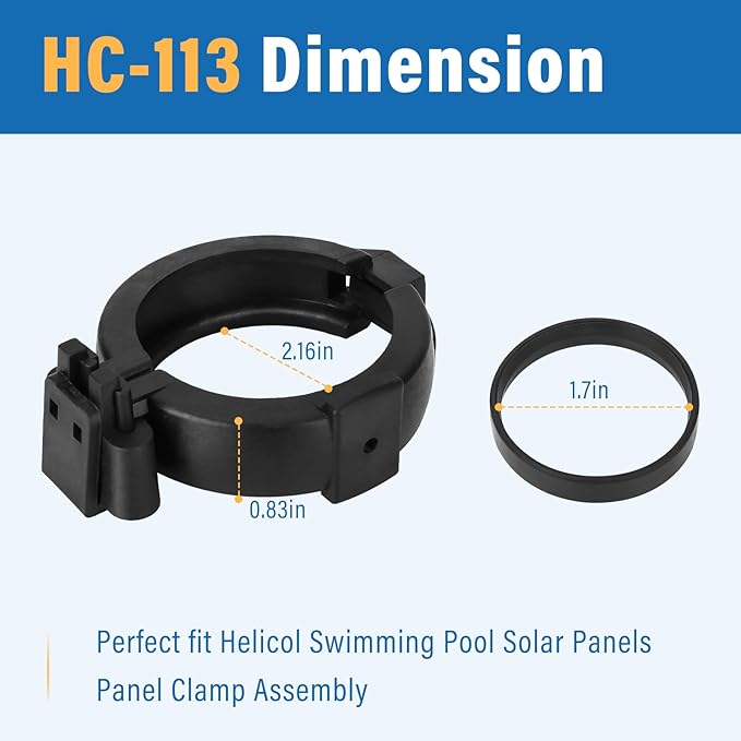 HC-113 Panel Clamp Assembly for Heliocol Swimming Pool Solar Panels-4 Pack