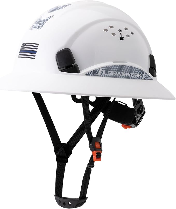 Full Brim Hard Hat Construction OSHA Approved Vented Hard Hat Cascos De Construccion Adjustable Cool Vent Work Safety Helmet for Men and Women