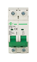 DC Miniature Circuit Breaker, 2 Pole 50 Amp, 250V-500VDC, 6kA Din Rail Mount Breaker with Thermal Magnetic Trip, DZ47-63 C50 2P, DC Solar MCB