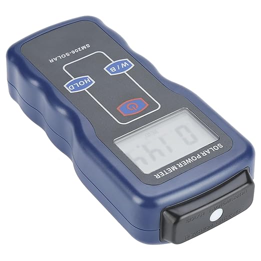 Digital Solar Power Meter,Handheld Strength Sunlight Meter, W/m²/Btu Light Radiation Measuring Testing Instrument,for Meteorology, Physical and Optical