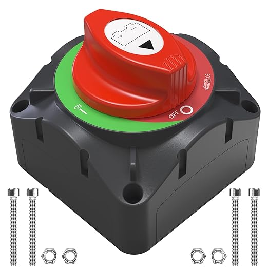 COZYEHOO Battery Disconnect Switch 12V Master,12V-48V Battery Shut Off Switch 275Amps High Current for Car Marine Boat RV Vehicles(On/Off)