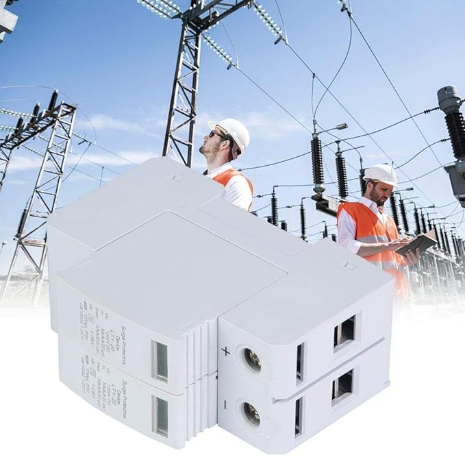 Surge Protection Arrester Device, 2P DC Photovoltaic Lighting Protector Low-Voltage Arrester Whole House Surge Protector for Home and Commercial Lighting Protection, 2P Guide Rail Mounting(2P40KA)