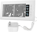 Smart Register Booster Fan 4” x 10” with Thermostat Control Intelligent Heating Cooling Trigger, 10 Fan Speed Adjustable AC Air Vent Fan Booster for Room Wall Floor White