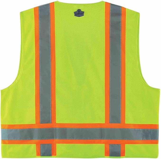 Ergodyne Unisex Two-tone Class 2 Two Tone Surveyors Vest, Lime, Small-Medium US
