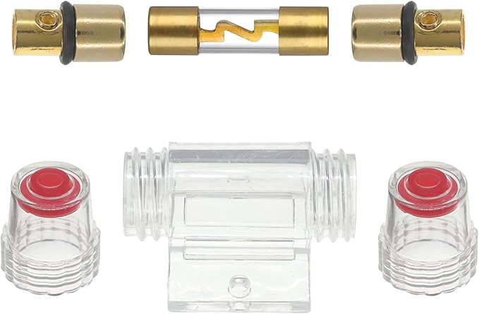 4-8 Gauge AWG Inline 60 Amp Fuse Holder with 60A AGU Fuses for Car Audio Alarm Amplifier Subwoofer in-line Fuse Holders (60Amp)