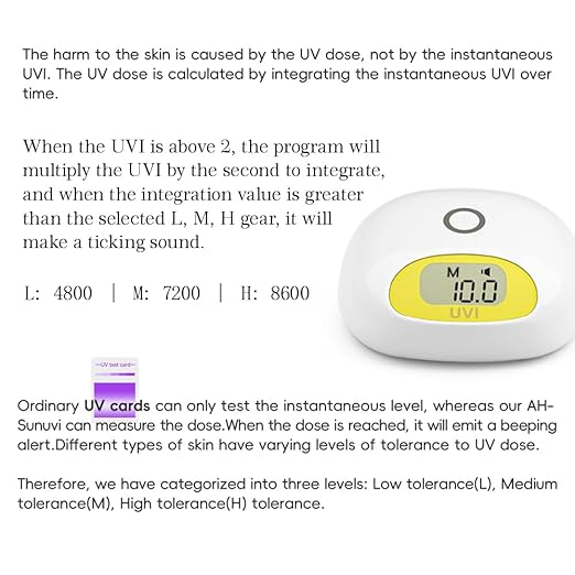 Sunlight UV Index Meter,UV Hurt Alarm,Beeping Sound When Sunburn,No Use Times Limitation
