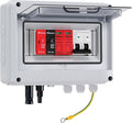 VOU 600V Solar DC PV Combiner Box for Solar Panel,1 String with Lightning Arrester Connector for On/Off Grid Solar Panel System,1 Input 1 Out 15A Rated Current Fuse,63A Circuit Breaker,Waterproof