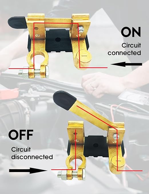 12V 24V Quick Battery Disconnect Switch - 250A Knife Blade Battery Kill Switch for Car Marine RV Pickups Boat ATV, Top Post Batteries Cut Off Switch,Power Isolator Switches (Negative,Vertical), 2 Pack