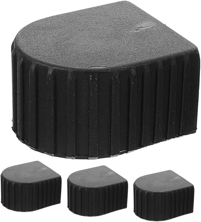 Garneck 4pcs Ladder Foot Covers Non-Slip Protective Pads for Telescopic Ladders Easy Installation Aluminum Caps for Enhanced Stability and Durability for Safe Climbing