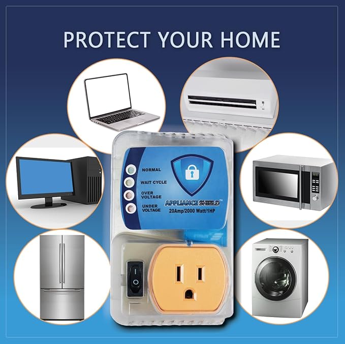Surge Protector - Protects Appliances From Damaging & Costly Voltage Spikes/Dips. Great for Refrigerators, Freezers, Dryers, Computers. Best in Class 20 Amp, 2200 Watts.