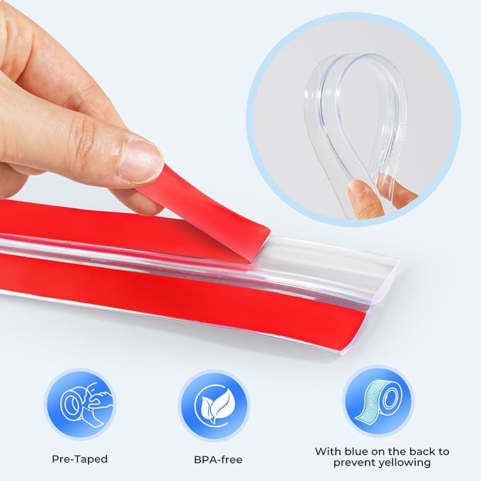 Edge Corner Protector Baby Proofing, Clear Soft Corner Protectors Baby Proof, Furniture Corner Guard & Edge Safety, Edge Protector for Table and Fireplace(19.6ft L*1.56inch W*0.14inch H)