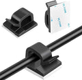 150 PCS Adhesive Cable Wire Clips Black, Outdoor Cable Management Wire Organizer Cord Holder for Under Desk, Car, Wall, TV PC Ethernet Cable (Black)