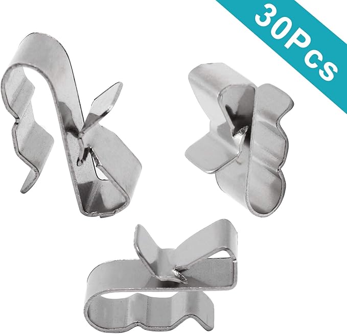 30pcs Solar Panel Cable Clips Trailer Wire Clips Stainless Steel, 0.85" / 22mm Length