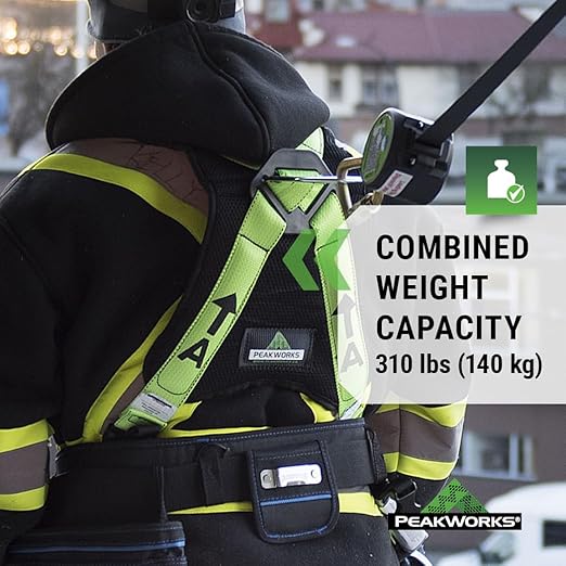 PeakWorks PeakPro Series Safety Harness - Full Body Safety Harness - CSA & ANSI Compliant Fall Protection - 310 lbs Capacity - Universal Size (Multiple Classes & Leg Buckle Types)