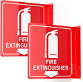 Fire Extinguisher Sign with Down Arrow, 2 Pack - 6"x6 " Acrylic, Includes Matching Screws, Use for Home Office/Business, UV Protected, Fade/Weather Resistant, Indoor/Outdoor Use, Easy to Install