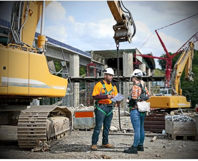 MSA V-Gard Full-Brim Hard Hat with Suspension - Polyethylene Shell, Superior Impact Protection and Self Adjusting Crown Straps - Standard Size Hard Hat