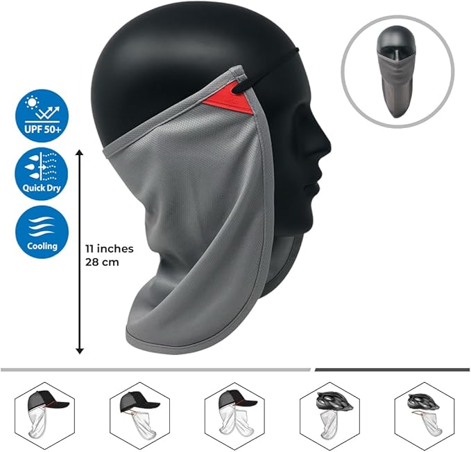 CoolNES - UV Sun Protection Neck Drape Adjustable Multifunctional 2 in 1 Face Covering for Outdoor Fishing - Unisex