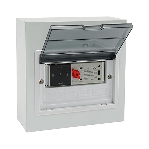 Automatic Transfer Switch, 3P 100A Transfer Switch, Dual-Power Changeover Switchs with Visual Protection Cover for Outdoor and Indoor, 60HZ