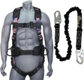 AFP Demon Comfortable Fall Protection Harness Kit – OSHA/ANSI PPE Full Body Safety Harness for Construction Work
