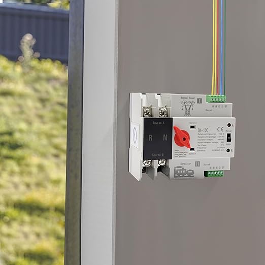 MINI Dual Power Automatic Transfer Switch 110V AC 2P 690V 50Hz Dual Power Automatic Toggle Controller 63A, 80A, 100A(Optional) PC Level (2P 100A)