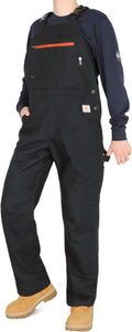 BOCOMAL Men's FR Bib Overall Duck Canvas Fire Resistant/Flame Resistant Workwear Relaxed Fit Unlined