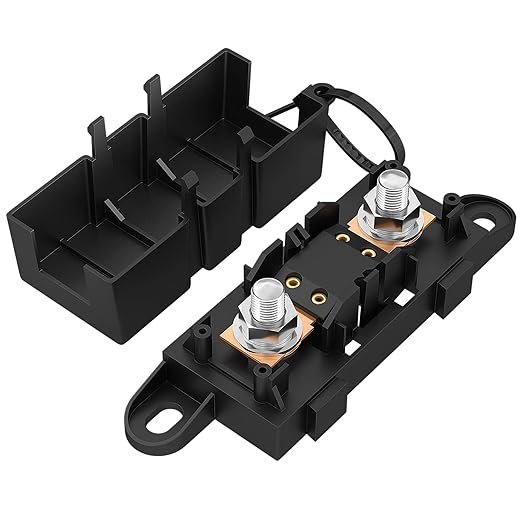Joinfworld MEGA Fuse Holder with 80A Fuse, Automotive Fuse Holder with Cover for Cars, Trucks, Construction Vehicles, Buses, Caravans