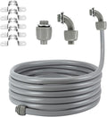 Liquid Tight Flexible Conduit and Connector Kit,Flexible non-metallic Liquid Tight Electrical Conduit Kit,Waterproof Nonmetallic Electrical Wiring conduit,with 2Straight/2Angle Fitting/5Clamp