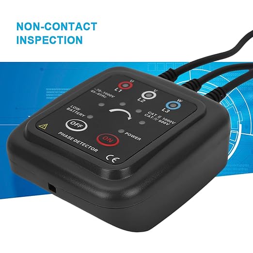AC 70-1000V Non Phase Sequence Detector Tester Rotation Monitor Magnetic Base Phase Meter with 0.6M Clamp Length ETCR1000C