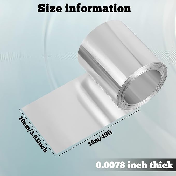 4'' X 50' Aluminum Flashing Roll Metal Roof Flashing for Garden Aluminum Roofing Panels Strips for Stains Prevention, Sealing Windows Doors