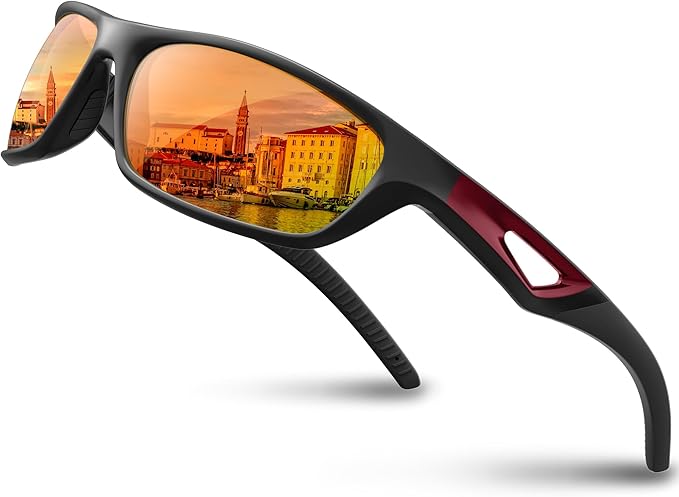 RIVBOS Polarized Sports Sunglasses Driving Sun Glasses Shades for Men Women Tr90 Frame for Cycling Fishing Running RB831