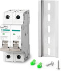 2P DC Circuit Breaker 40A 500V, DIN Rail Mount Solar Disconnect Switch for PV System, Battery, Inverter, RV & Home Electrical Panel