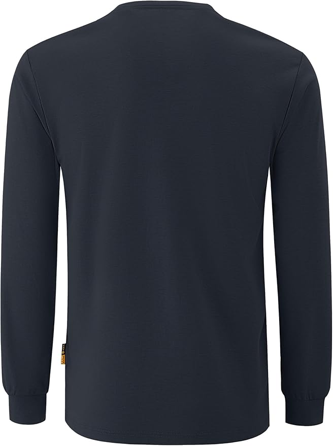 WORKWEYA Men's FR Shirts 6.5oz Lightweight Long Sleeve Flame Resistant T-Shirt NFPA 2112/CAT2