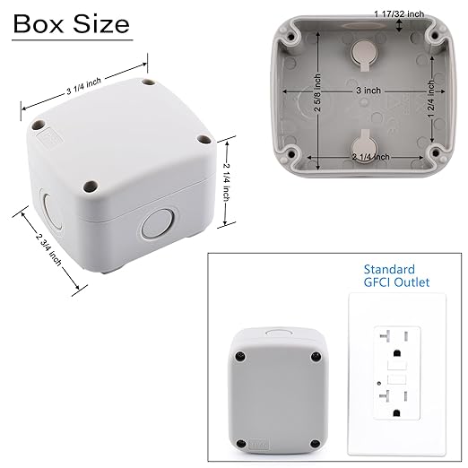 Nineleaf Waterproof Junction Box,IP66 Weatherproof Electrical Project Boxes,3.3X 2.8 x 2.3 inch,Universal PVC/ABS Plastic Project Enclosure Box,White