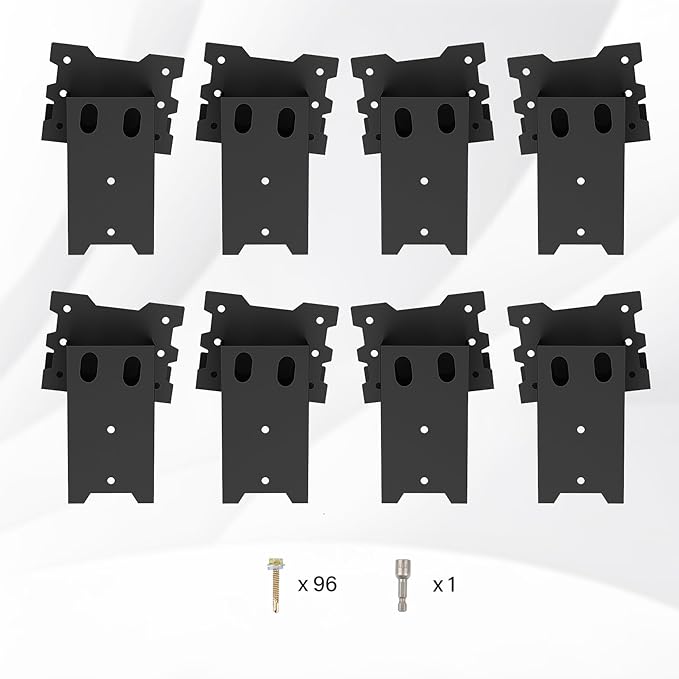 Deer Blind Brackets, Outdoor 4 x 4 Platform Bracket, 12 / 14 Gauge Steel Elevator Brackets for Deer Stand, Hunting Blinds, Shooting Shack