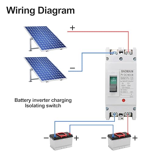 Baomain 100A DC Circuit Breaker 2 Pole 550V, Moulded Case Battery Disconnect Switch for Off-Grid Solar System, Marine Boat Trolling Motor, RV ATV Trailer BMM1PV-125 (100 Amp)