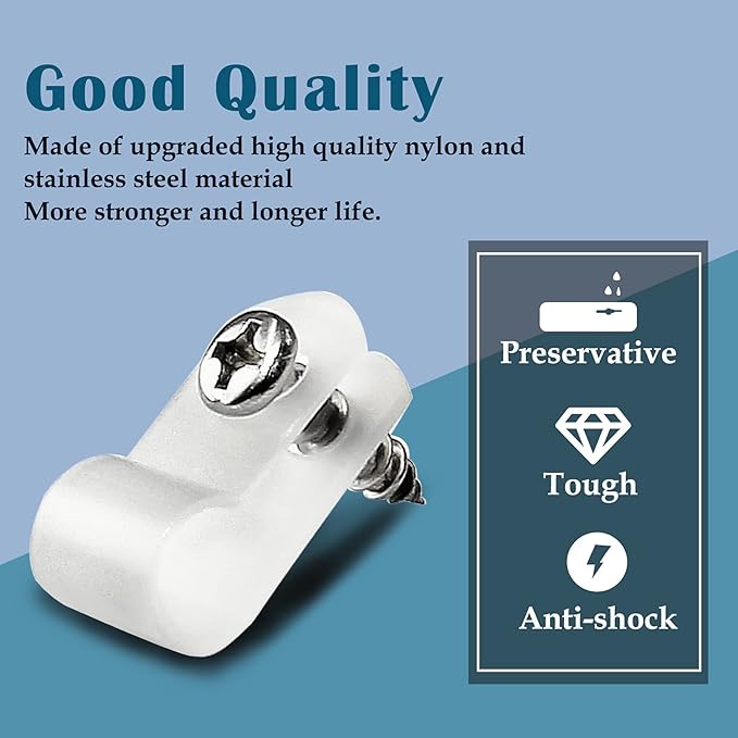 100 Pcs 1/4 Inch R-Type Clip Clamp, Nylon P-Type Mounting Clips, Cable Clip Wire Clamp for Wire Management, Stainless Steel Screws Included