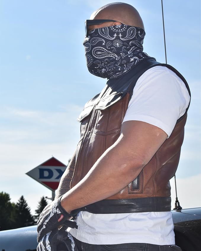 First Mfg Co - Lowside - Mens Motorcycle Biker Riding Canvas, Leather, Twill, Perforated Leather Vest