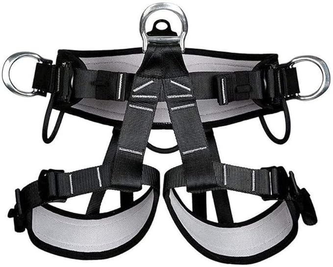 Climbing belts, Thicken Professional Safety Belt with Magnesium Alloy Connection Ring, Outdoor Momentum Belt for Rock Climbing, Fire Rescue, Rappelling