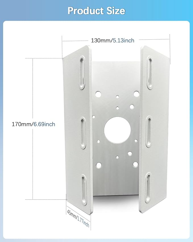 Universal Vertical Pole Corner Mount Bracket for Security Camera, Stainless Steel Pole Mount Adapter with 6 Loops, CCTV Cameras Mounting Brackets, Solar Panel Clamp
