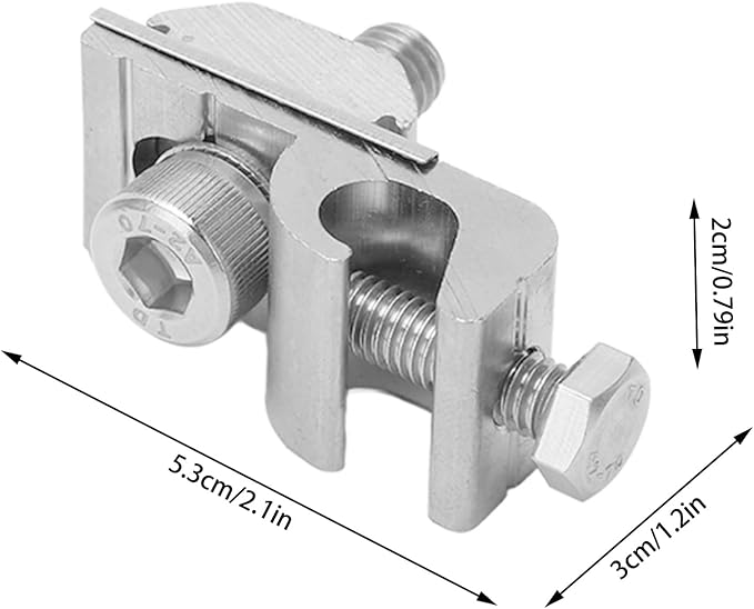 Solar Panel Grounding Clips Set 10Pcs, Solar Panel Photovoltaic On Coupling Earthing Ground Lug, Solid Aluminum and Stainless Steel Ground Clamp with Lay in Lug for Bare Wire Pipe