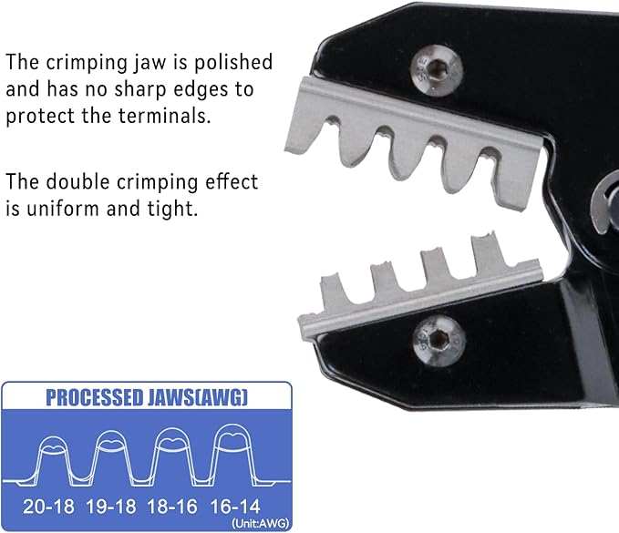 Deutsch Crimp Tool Open Barrel Size 16,20 Crimper (YF-1420DT WG) for 20-14AWG Deutsch DT DTM Connector Kit Stamped Formed Contacts