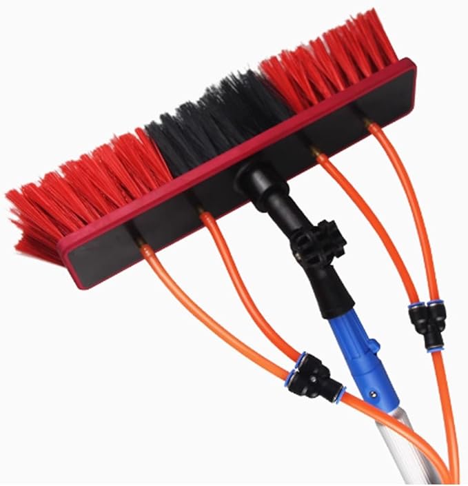 High Altitude Glass Window Cleaning Brush，Water Fed Pole Kit, 3-in-1 Aluminum Outdoor Window Cleaner,Cleaning Tool for Solar Panel，for Solar Panel, High-Altitude Clean(55cm/21.6in,9m/29.5ft)