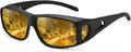 Bio-th Night Driving Glasses Anti Glare, Polarized Night Vision Glasses for Driving, HD Yellow Tint Lens for Rain, Fog & Dark