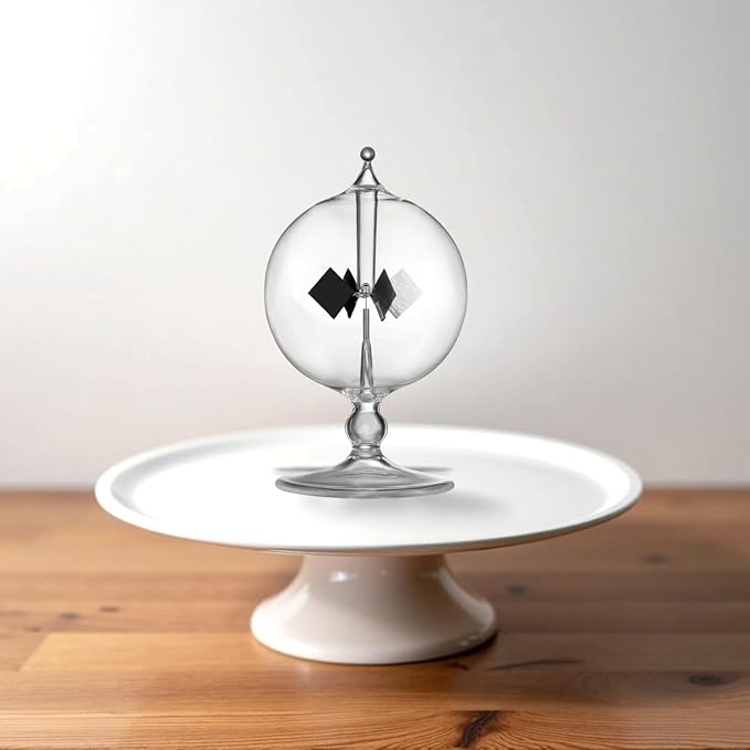 Crookes Radiometer Solar Power Spinning Vanes Glass Windmill for Party Home Decoration Gift